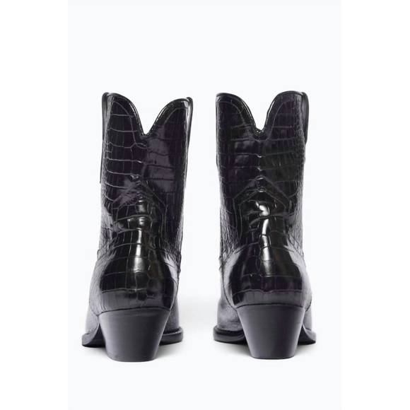 NEW FREDA SALVADOR women's mazzy croc boot in black - Picture 3 of 4